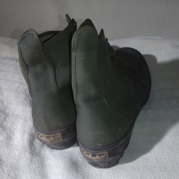 Cabela’s Army Green Canvas Fishing Boots Green Boots - Picture 3 of 14